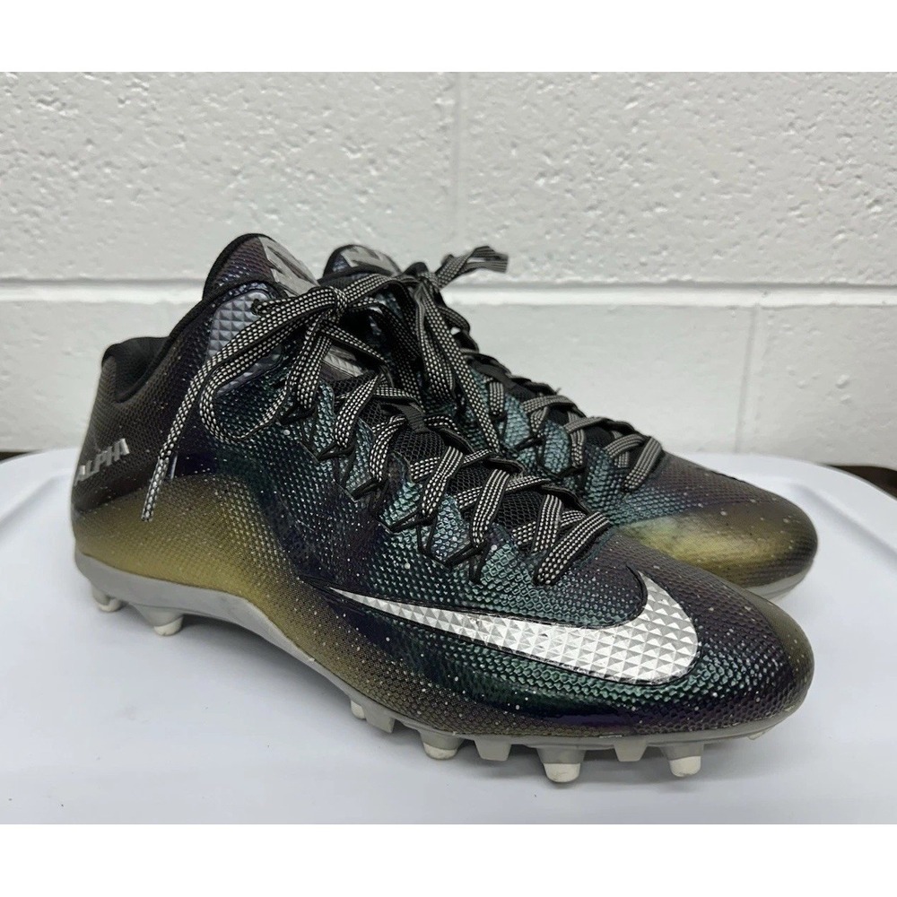 Nike Alpha Pro 2 Football Cleats Black Cosmic Piranha / Mens 13.5